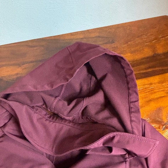 Sebby Collection Burgundy Water Resistant Windproof Hooded Trench Women's XL - Picture 3 of 7